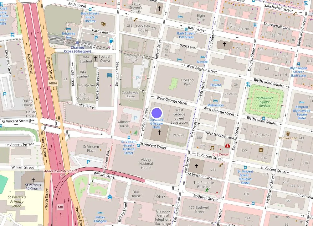 Map: Sandman Signature Glasgow Hotel